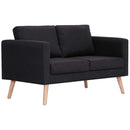 sofasæt i 2 dele stof sort