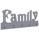 vægophængt knagerække FAMILY 74 x 29,5 cm grå