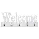 vægophængt knagerække WELCOME 74 x 29,5 cm hvid