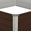hævet plantekasse 129 x 129 x 45 cm galvaniseret stål brun
