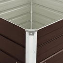 hævet plantekasse 100 x 100 x 77 cm galvaniseret stål brun