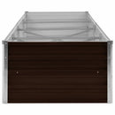 hævet plantekasse 320x80x45 cm galvaniseret stål brun