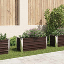 hævet plantekasse 100x40x45 cm galvaniseret stål brun
