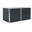hævet plantekasse 160x80x77 cm galvaniseret stål antracitgrå