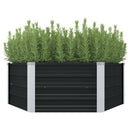 hævet plantekasse 129x129x45 cm galvaniseret stål antracitgrå
