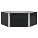 hævet plantekasse 129x129x45 cm galvaniseret stål antracitgrå