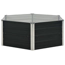 hævet plantekasse 129x129x45 cm galvaniseret stål antracitgrå