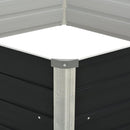 hævet plantekasse 129x129x45 cm galvaniseret stål antracitgrå