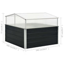 drivhus 100 x 100 x 77 cm galvaniseret stål antracitgrå