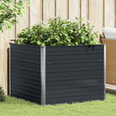hævet plantekasse 100x100x77 cm galvaniseret stål antracitgrå