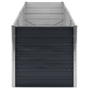 hævet plantekasse 240x80x77 cm galvaniseret stål antracitgrå