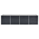 hævet plantekasse 320x80x77 cm galvaniseret stål antracitgrå