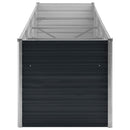 hævet plantekasse 320x80x77 cm galvaniseret stål antracitgrå