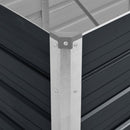 hævet plantekasse 320x80x77 cm galvaniseret stål antracitgrå