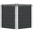 hævet plantekasse 129x129x77 cm galvaniseret stål antracitgrå