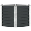 hævet plantekasse 129x129x77 cm galvaniseret stål antracitgrå