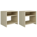 sengeborde 2 stk. 40x30x40 cm konstrueret træ Sonoma-eg