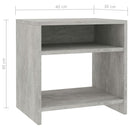 sengebord 40x30x40 cm konstrueret træ Betongrå
