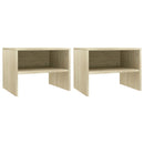 sengeborde 2 stk. 40x30x30 cm konstrueret træ Sonoma-eg