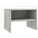 sengeborde 2 stk. 40x30x30 cm konstrueret træ Betongrå