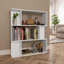 bogreol/rumdeler 80x24x96 cm konstrueret træ hvid