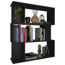 bogreol/rumdeler 80x24x96 cm konstrueret træ sort