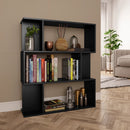 bogreol/rumdeler 80x24x96 cm konstrueret træ sort