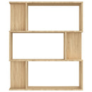 bogreol/rumdeler 80x24x96 cm konstrueret træ sonoma-eg