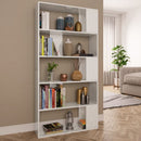 bogskab/rumdeler 80 x 24 x 159 cm spånplade hvid højglans