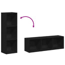 bogreol/tv-bord 36x30x114 cm konstrueret træ sort