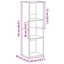 bogreol/tv-bord 36x30x114 cm konstrueret træ Sonoma-eg