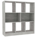 bogreol 97,5x29,5x100 cm konstrueret træ betongrå