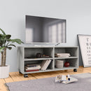 tv-bord med hjul 90x35x35 cm konstrueret træ betongrå