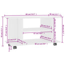 tv-skab med hjul 80x40x45 cm konstrueret træ hvid