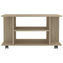 tv-skab med hjul 80x40x45 cm konstrueret træ sonoma-eg