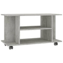 tv-skab med hjul 80x40x45 cm konstrueret træ betongrå