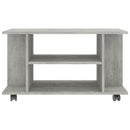 tv-skab med hjul 80x40x45 cm konstrueret træ betongrå