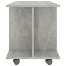 tv-skab med hjul 80x40x45 cm konstrueret træ betongrå