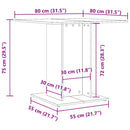 spisebord 80x80x75 cm konstrueret træ hvid