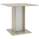 spisebord 80 x 80 x 75 cm konstrueret træ hvid og sonoma-eg