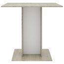 spisebord 80 x 80 x 75 cm konstrueret træ hvid og sonoma-eg