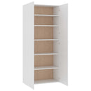 skoskab 80x35,5x180 cm konstrueret træ hvid