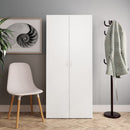 skoskab 80x35,5x180 cm konstrueret træ hvid