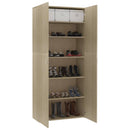 skoskab 80x35,5x180 cm konstrueret træ sonoma-eg