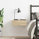 svævende natbord 40 x 30 x 15 cm konstrueret træ sonoma-eg