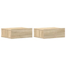 svævende natborde 2 stk. 40 x 30 x 15 cm konstrueret træ sonoma