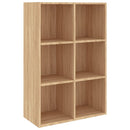 bogreol/skænk 66x30x98 cm konstrueret træ sonoma-eg