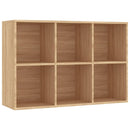 bogreol/skænk 66x30x98 cm konstrueret træ sonoma-eg