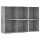 bogreol/skænk 66x30x98 cm konstrueret træ betongrå