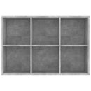 bogreol/skænk 66x30x98 cm konstrueret træ betongrå